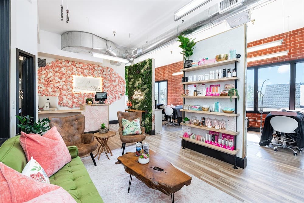 Bright, welcoming lash studio interior